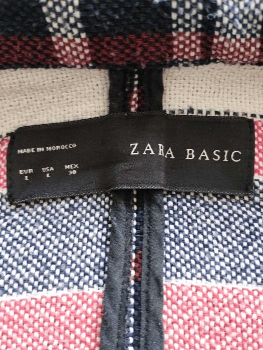 Płaszcz dziewczęcy, bosmanka, w kratkę, ZARA Basic, roz. L