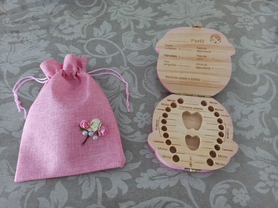 Peças decorativas para guardar os dentinhos dos bébés (menino/menina)