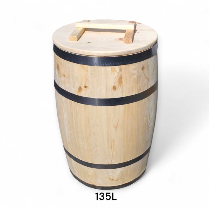 beczka drewniana 135L  dekoracja ogrodowa  donica kwietnik deszczówka