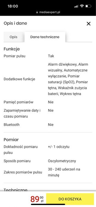 Pulsoksymetr Yonker YK 80A Nowy