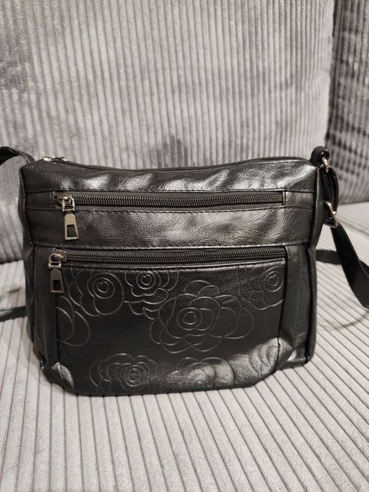 Torebka skórzana czarna