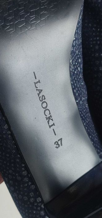 Lasocki granatowe czółenka 37 dł wkładki 23,5