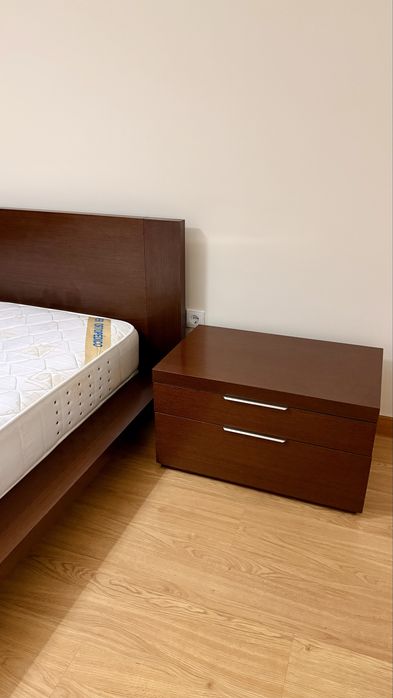 Quarto Completo Movene – Cama + 2 Mesas + Colchão Oferta