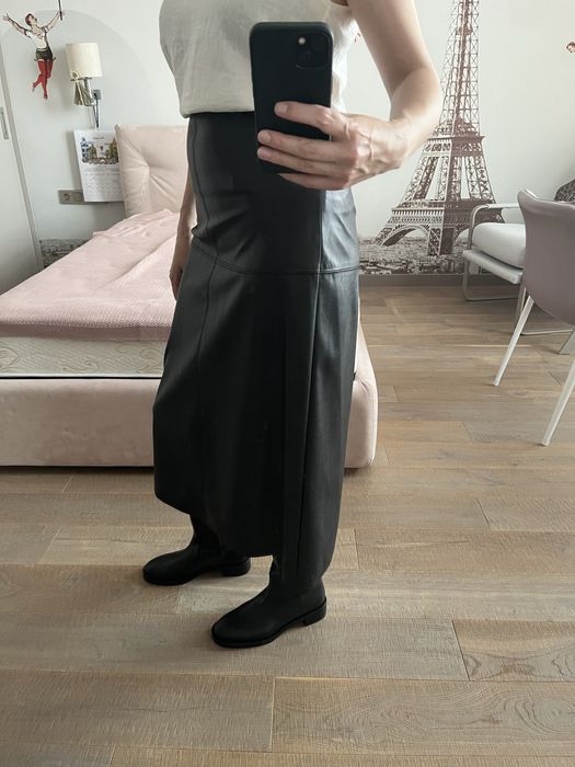 Спідниця чорна Max Mara екошкіра розмір М