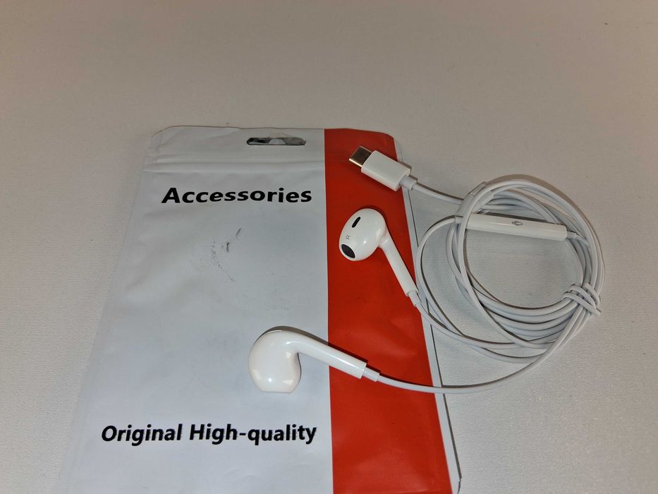 Y003 Słuchawki Białe Przewodowe Złącze USB-C Wysoka Jakość