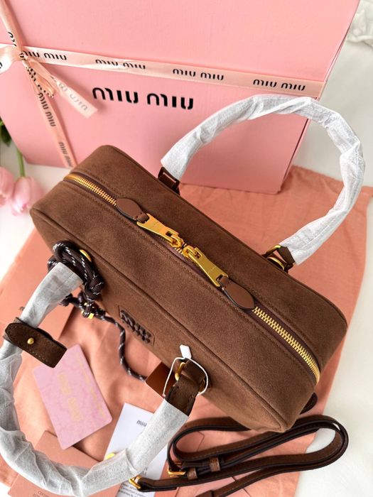 Torebka Miu Miu arcadie suede brown