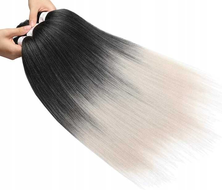 Pasmo syntetyczne czarno siwe  Easy Braid 51 cm