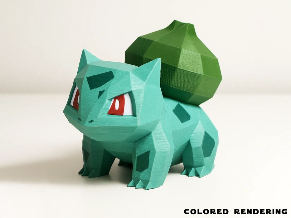Bulbasaur Pokémon Estilo Low Poly