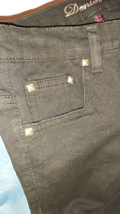 Spodnie Bermudy Denim czarne jeans dziewczęce
