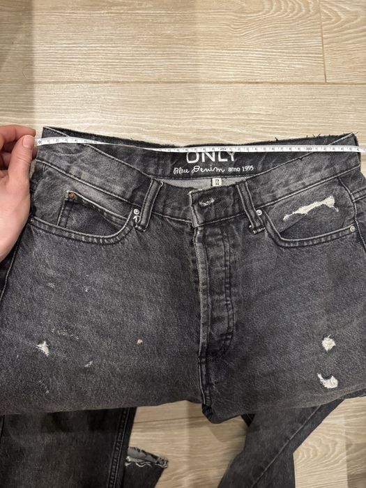 Стильні джинси, only, розмір m, вільного крою, висока посадка, чорні