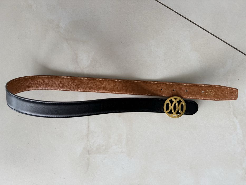 Hermès belt vintage metal and leather