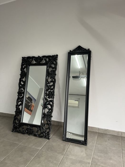 Lustro w czarnej ramie 90x170 / 2 lustro 45x180
