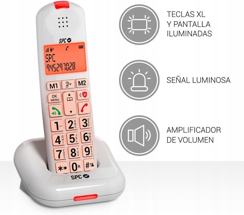 outlet telefon bezprzewodowy spc 224017 tryb głośnomówiący ekran lcd