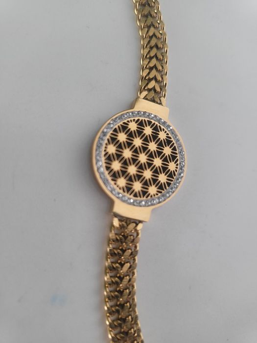 Bransoletka stał łańcuszek krysztalki piękna  lekka