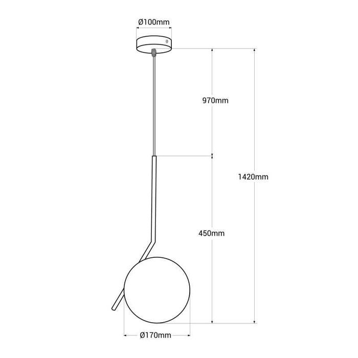 Candeeiro suspensão preto mate estilo IC Flos