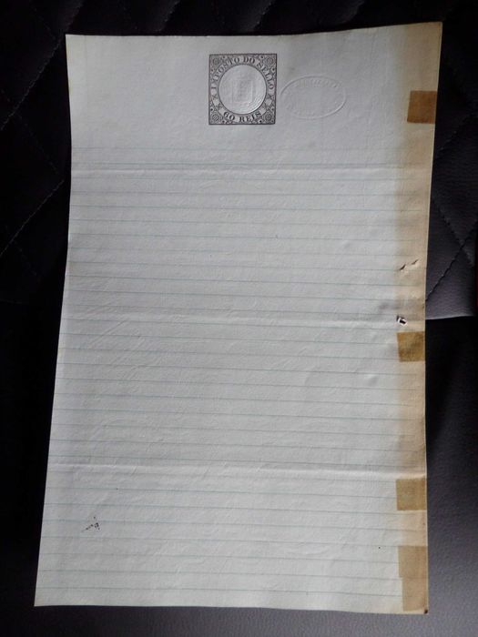 Documento antigo, selos 'brancos', lindissima 'Marca de Água'