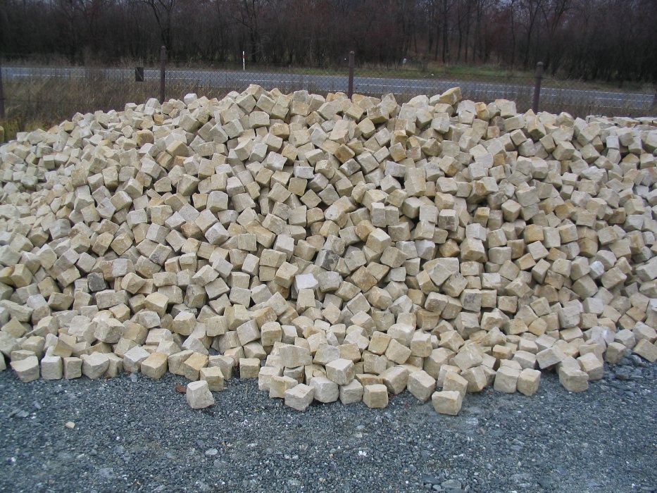 Kostka kamienna żółta 6x8 cm - piaskowiec łupany, 7 m² z tony