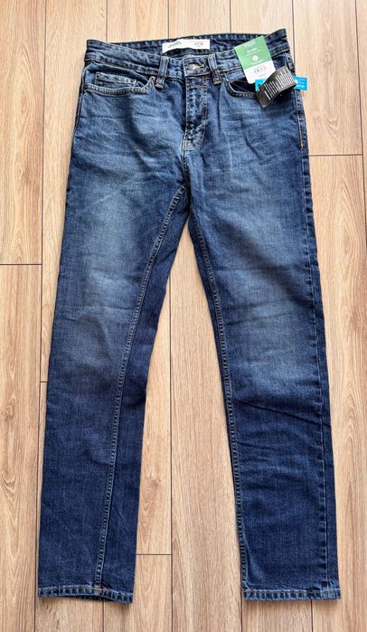 Nowe BURTON MENSWEAR LONDON Skinny jeansy, kolor ciemny niebieski, 30R