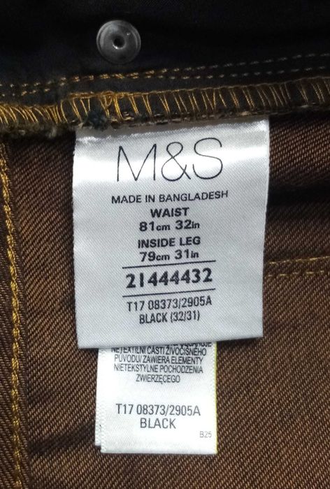 R) MARKS&SPENCER nowe oryginalne czarne jeansy Roz.32/31