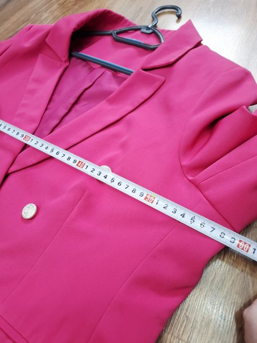 Różowy garnitur damski marynarka żakiet spodnie casual 48 xxxxl