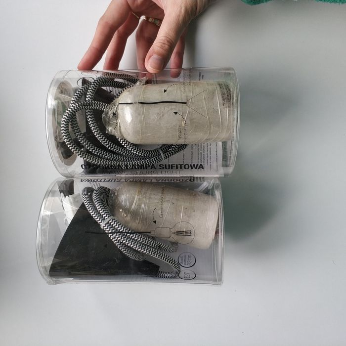 Komplet oprawek lampa beton e27 nowe loft industrial cement