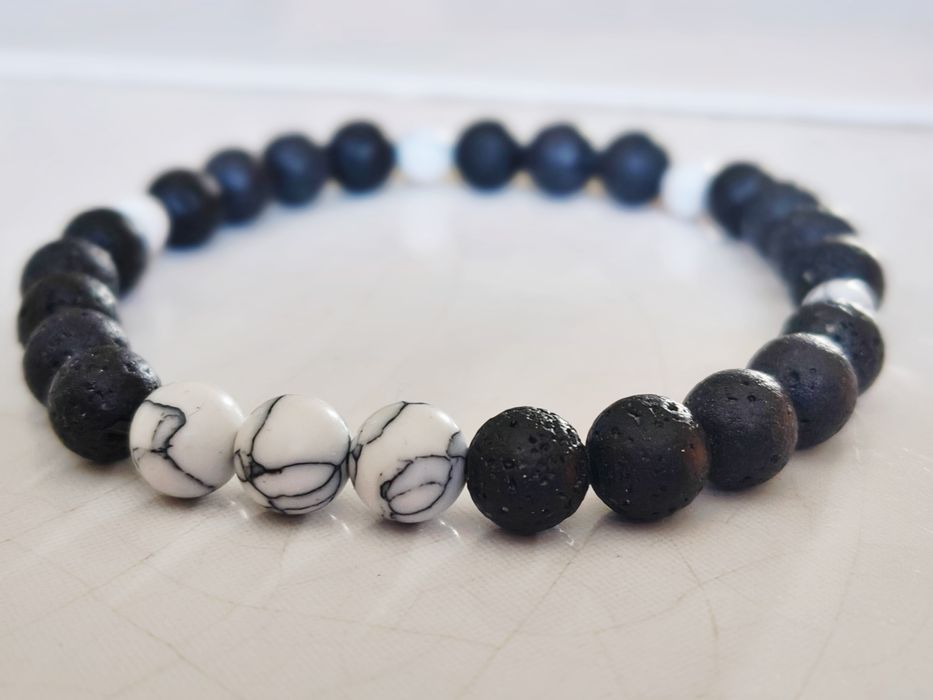 Bransoletka męska handmade naturalne kamienie