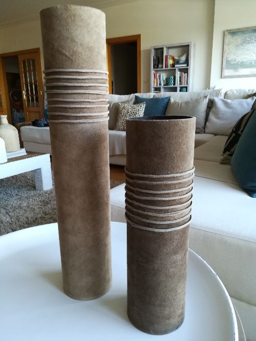 Jarras em Camurça-Pele / Peças decorativas / Potes