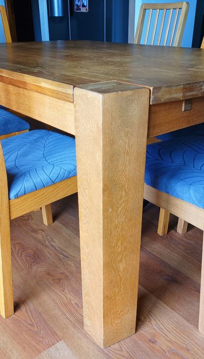 Mesa de Carvalho natural com expansão e 7 cadeiras