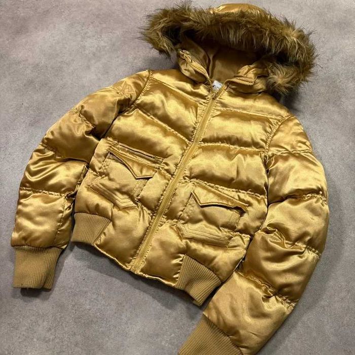 Vintage Kurtka Bomberka Y2K Cropped Bomber Jacket Futerko Swag Trendy