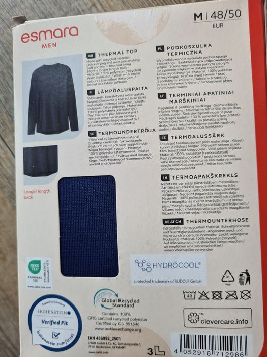 Nowy komplet podkoszulka spodnie męskie bielizna termiczna × warm rozm