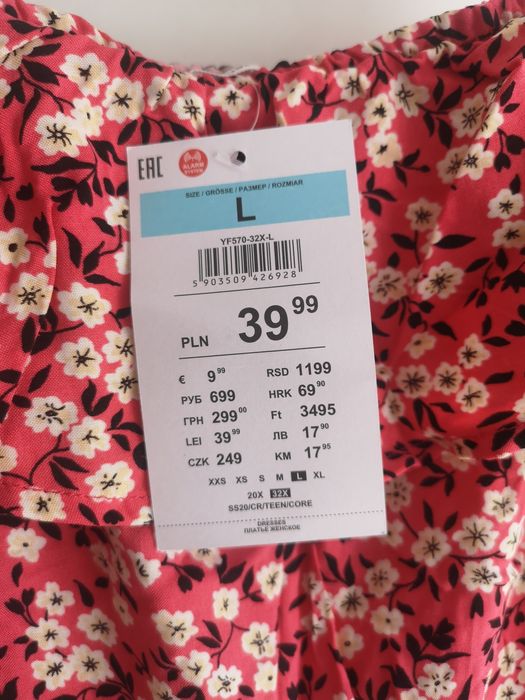 Sukienka na ramiączkach L nowa