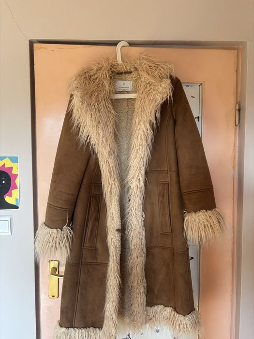 Długi afgański płaszcz z podszewką