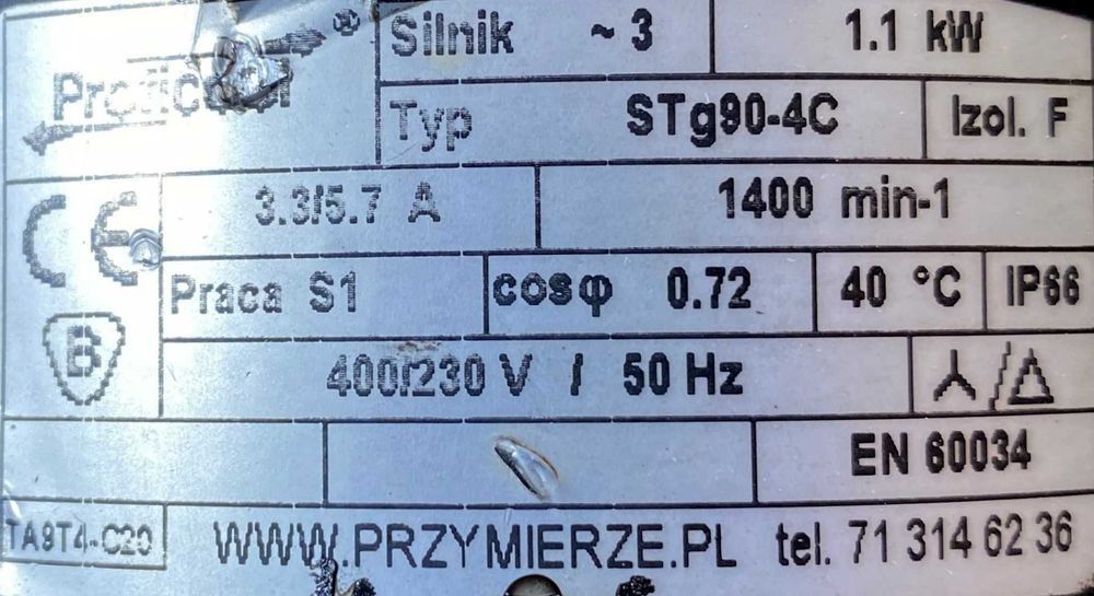 silnik elektryczny STg90-4C 1,1kW 1400obr. 3fazowy