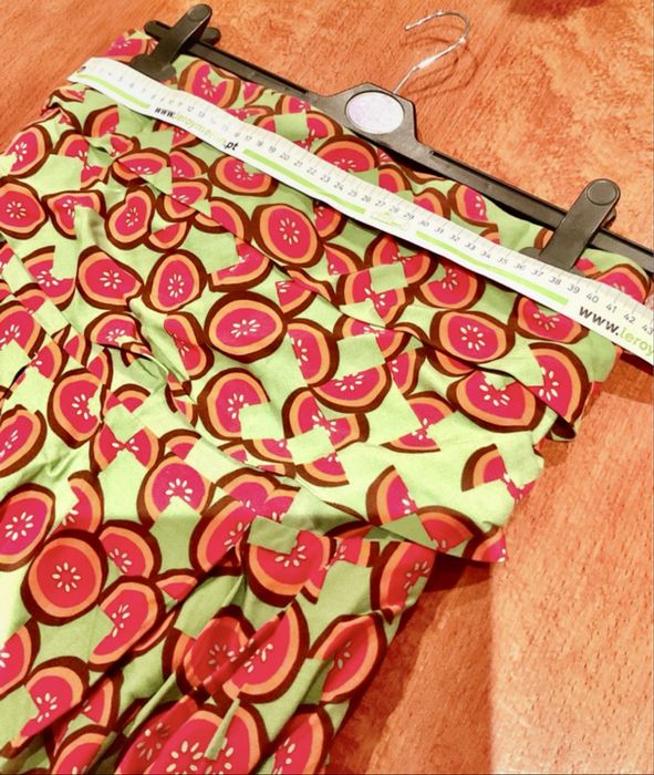 Vestido verde maxi e laranja Lanidor