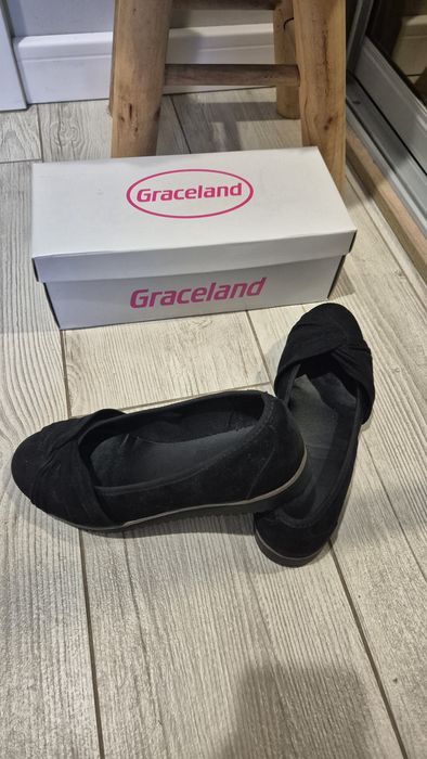 Czarne balerinki roz. 37 baleriny graceland deichman