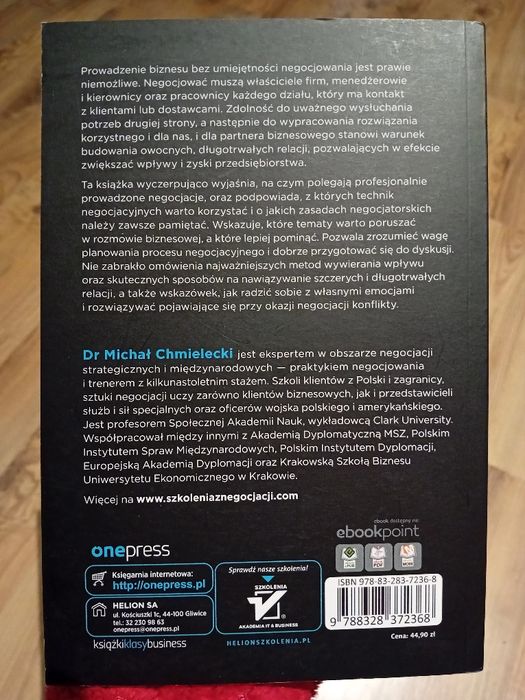Techniki negocjacji i wywierania wpływu Michał Chmielecki