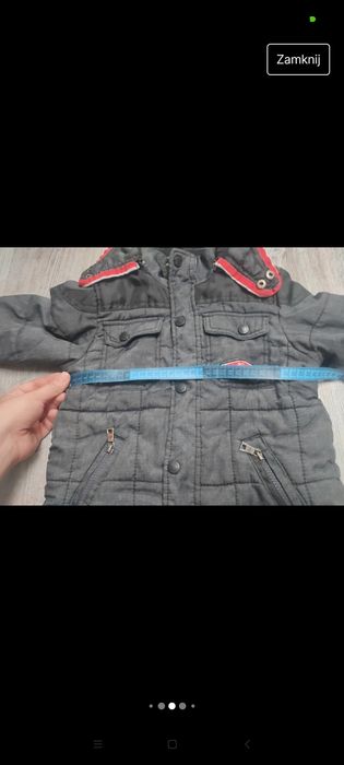 Topolino 98 kurtka chłopięca zimowa pikowana ocieplana polar kaptur