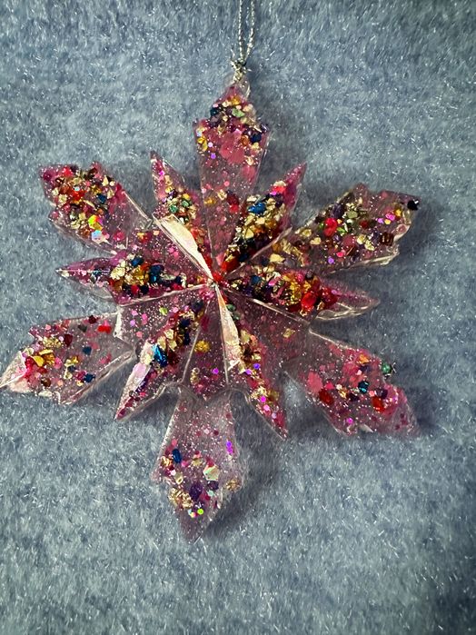 Набор ялинкових іграшок ручної роботи з епоксідної смоли