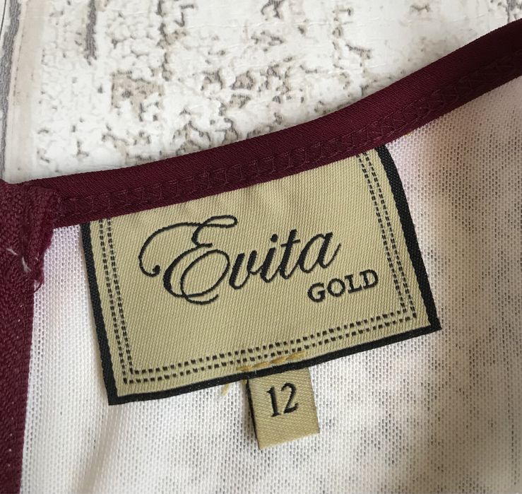 Damska Sukienka Evita Gold 12 M Vintage Retro Idealna !
