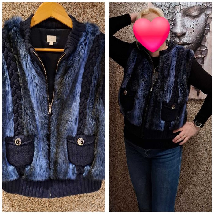 Красивая меховая жилетка утепленная безрукавка с мехом
