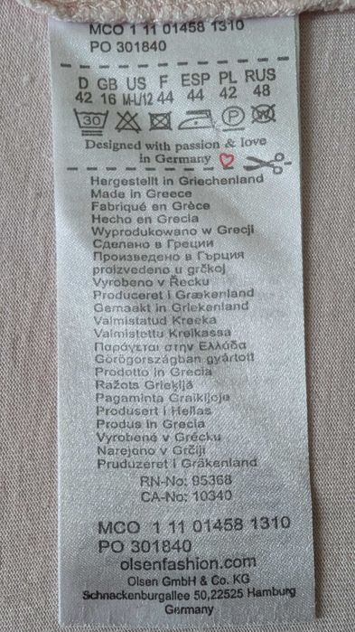 Koszulka z długim rękawem – Olsen, rozm. 42