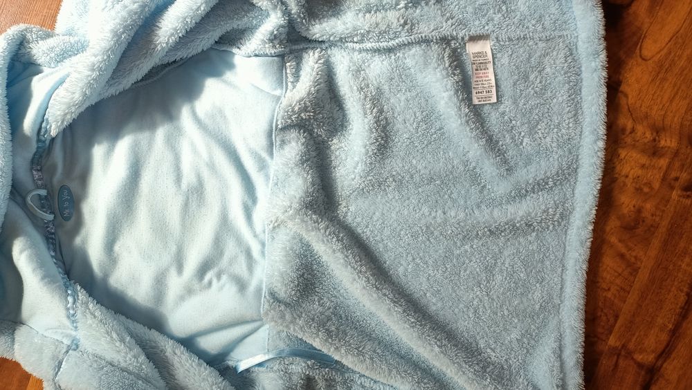 Szlafrok 4-5 lat, r. 110, błękitny milutki Marks&Spencer