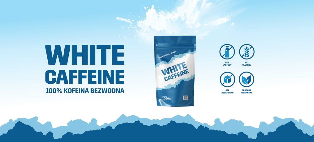 Kofeina bezwodna biały proszek puch Czysta Polimp 24h dowóz