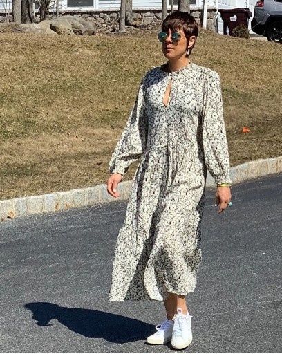 Sukienka zara boho loose L biała czarna kwiaty