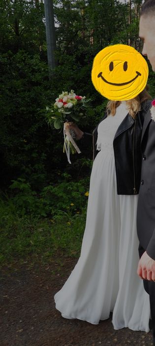 Suknia ślubna ciążowa lub xl dwuczęściowa