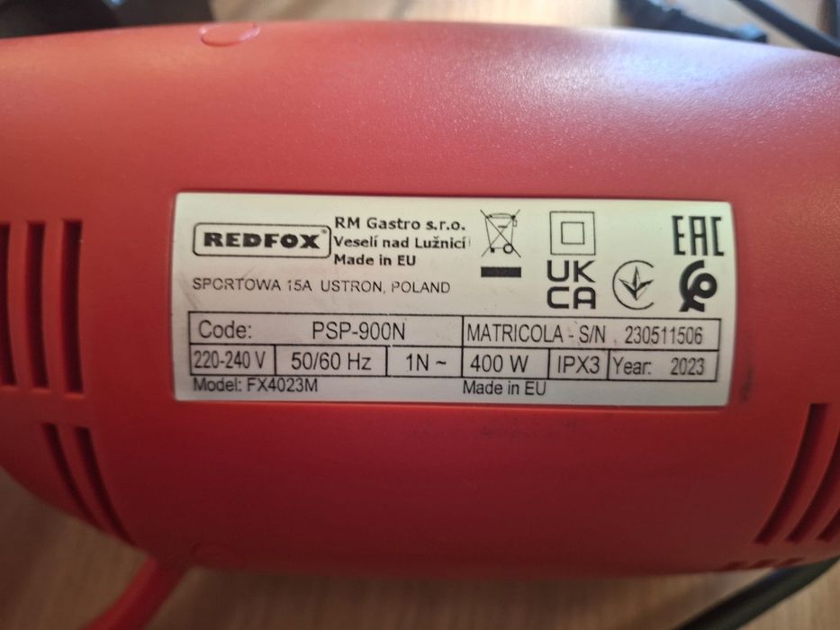 Redfox mikser ręczny gastronomiczny.. Nowy