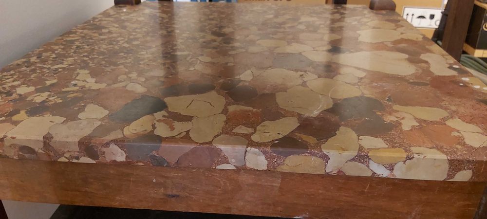 Mesa de centro tampo em mármore antiga