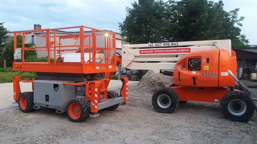 Podnośniki elektryczne spalinowe nożycowe koszowe zwyżki do wynajęcia