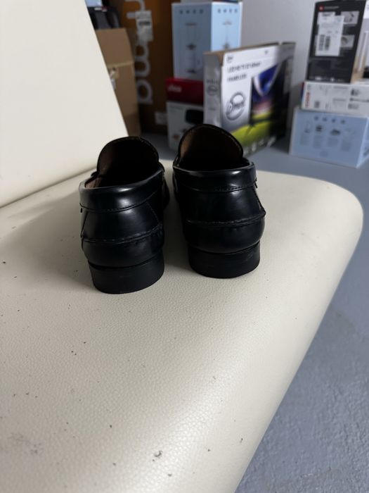 Mocassins de pele pretos 45