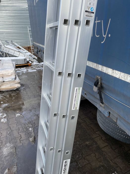 Drabina aluminiowa uniwersalna 3x12 HIGHER 7,38m 150kg - II Gatunek